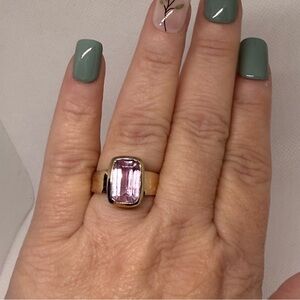 925 Sterling Silver Silver Ring with kunzite Gemstone size 9